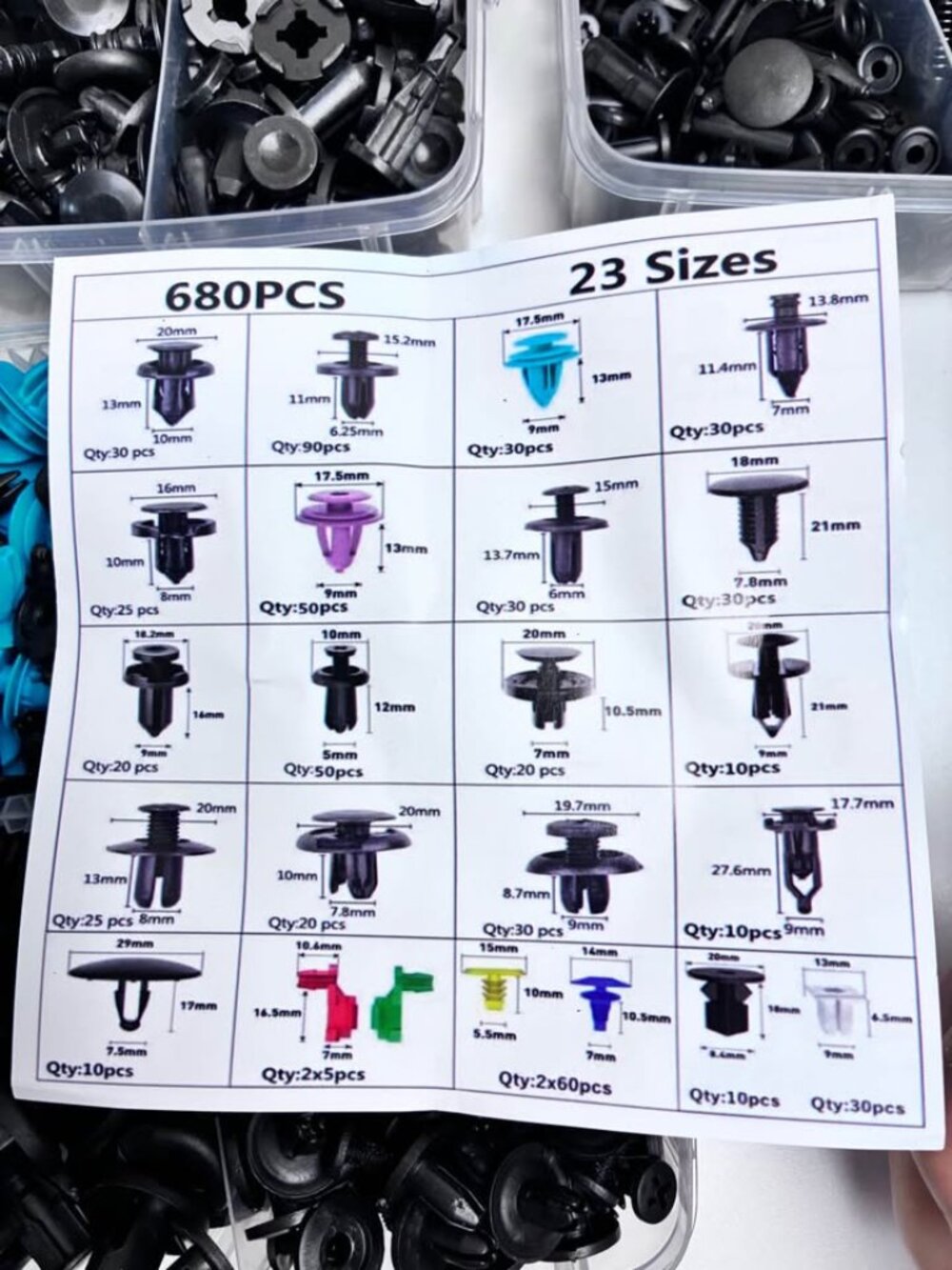 680 Pcs Car Retainer Clips & Fasteners Kit - Picture 2 of 3